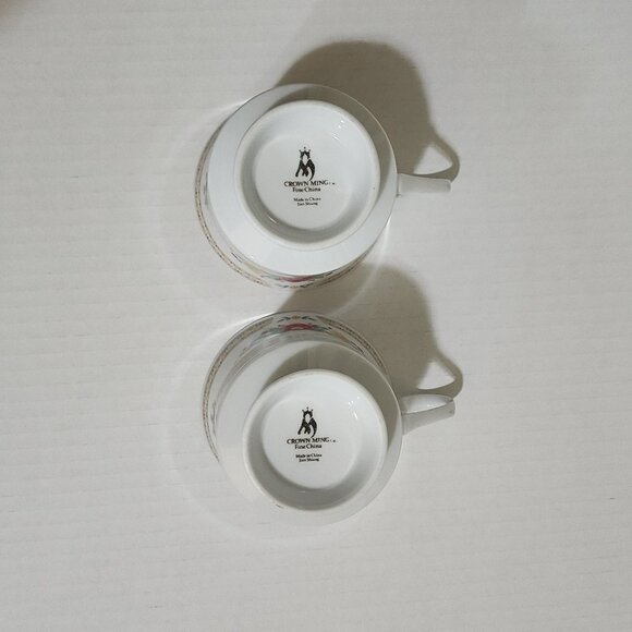 Crown Ming Fine China Jian Shiang Tranquility Footed Cup White Floral - Picture 8 of 8